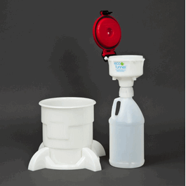 4 in. ECO Funnel System 4 Liter HDPE Jug, Secondary Container, Detachable Base