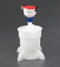 4 in. ECO Funnel System: 4 Liter LDPE Bottle (38-430), Detachable Base, Red Lid