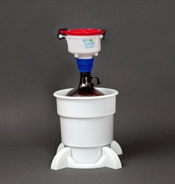 4 in. ECO Funnel System: 4 Liter Amber Glass Bottle, Secondary Container, Detachable Base