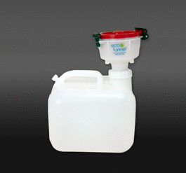 4 in. ECO Funnel System: 2.5 gallon Low Profile Square Carboy, HDPE 63 mm, Red Lid