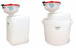 8 in. ECO Funnel System: 20 Liter Rectangular Drum, 70 mm Cap