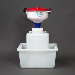 8 in. ECO Funnel System: 9 Liter HDPE Rectangular Carboy, 100 mm Nalgene, Secondary Container