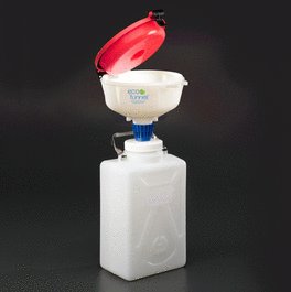 8 in. ECO Funnel System: 9 Liter HDPE Rectangular Carboy, 100 mm Nalgene