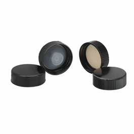 DWK Life Sciences (Wheaton) Solid Top Black Phenolic Screw Caps, 38-400, PE Cone Liner