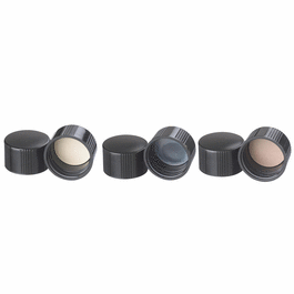 DWK Life Sciences (Wheaton) Solid Top Black Phenolic Screw Caps, 33-430, PTFE faced Rubber Liner