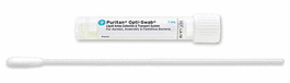 One elongated HydraFlock swab, 80mm molded break point, white self-centering cap. Fill volume 1mL