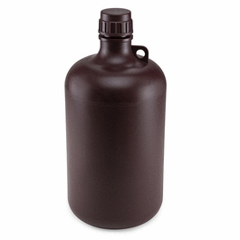 Bottle, Narrow Mouth, Amber PP Bottle, Attached PP Screw Cap, 2 Litres (0.5 Gallons)
