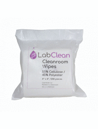 LabClean Cleanroom Wipes, 55 Percent Cellulose / 45 Percent Polyester, 12 x 12 in., 300 wipes