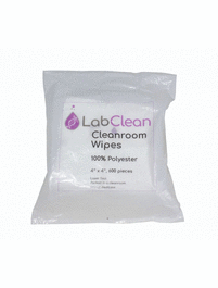 LabClean Cleanroom Wipes, 100 Percent Polyester, 4 x 4 in., 600 wipes