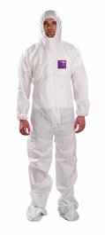 AlphaTec 1500 STANDARD White Coverall with Hood and Boots, White, 2XL