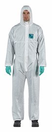 AlphaTec 1800 STANDARD Bound - Model 111 Coverall with Hood, White, M