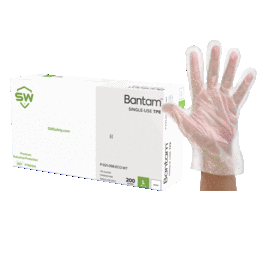 SW(R) Bantam(TM) P-021-098-WT White 2.1mil TPE Single-Use Gloves - Large