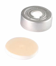 PerkinElmer Pre-Assembled Aluminum Crimp Cap with Low Bleed PTFE/Silicone (White) Septa - Skived Pressure Release