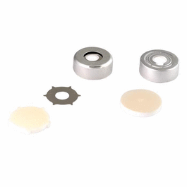 PerkinElmer Un-Assembled Aluminum Crimp Cap with PTFE/Silicone (White) Septa and Star Spring