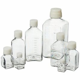 Thermo Scientific Nalgene 1000 mL (32 oz) Sterile Square PETG Media Bottle with 38-480 Closure