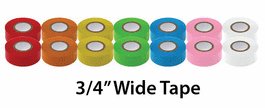 Labeling Tape, 3/4 x 500 per Roll, 4 Rolls/Box, Aqua