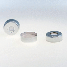 PerkinElmer Pre-Assembled Aluminum Crimp Cap with PTFE/Silicone (White) Septa and Star Spring