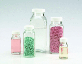 DWK Life Sciences (Wheaton) Clear French Square Bottles, 1000 mL with 58-400 mm White Polypropylene PTFE Faced Foamed Polyethylene lined cap