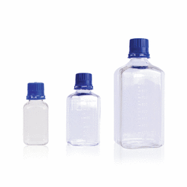 DWK Life Sciences (Wheaton) 2000 mL Square / Octagonal PETG Media Bottles with 53B PETG Tamper Evident Cap, Sterile