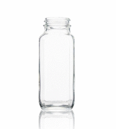 DWK Life Sciences (Kimble) Clear Glass French Square Bottles ONLY, 60 mL (2 oz), 28-400 Thread, Bulk Packs, Shrink Modules