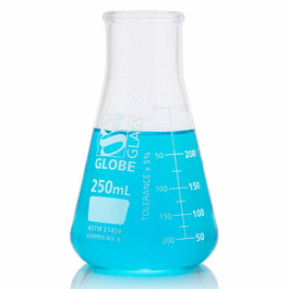 Globe Glass, Wide Mouth Erlenmeyer Flask, Dual Graduations, 1000 mL, ASTM E1404