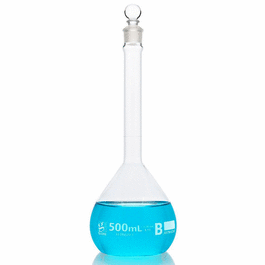 Globe Glass Volumetric Flask, Class B, To Contain (TC), 10 mL, ASTM E288