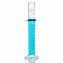 Globe Glass Graduated Cylinder, Dual Graduation, Class A, To Deliver (TD), 25 mL, ASTM E1272