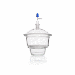 DWK Life Sciences (Wheaton) DURAN Vacuum Desiccator Set, NOVUS Type (NS 24/29), with Porcelain Plate, DN 200