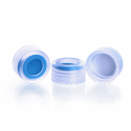 DWK Life Sciences (Wheaton) uL MicroLiter(R) ULTRAPure 9 mm Screw Caps With Septa, PTFE / White Silicone, Pre-Cut