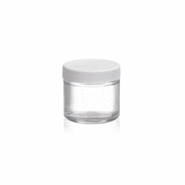 DWK Life Sciences (Wheaton) Clear Straight Sided Jar, White Polypropylene Cap, Poly-Vinyl Liner, 1 oz