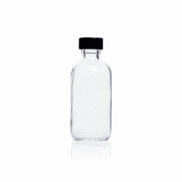 DWK Life Sciences (Kimble) 125 mL Clear Boston Round Bottle, Pulp/Vinyl Liner, Convenience Pack (Cap Attached)