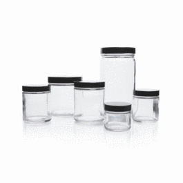 DWK Life Sciences (Kimble) 125 mL Clear Straight-Sided Jars, White Rubber Liner, Case of 24