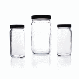 DWK Life Sciences (Kimble) 125 mL Clear Glass Straight-Sided Jar, Tall Form, Convenience Pack, PTFE-Faced LDPE Foam Liner