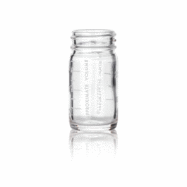 DWK Life Sciences (Kimble) 125 mL Clear Glass AC Medium Round Bottles, Corrugated Cartons With Divider Cells, Without Caps