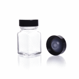 DWK Life Sciences (Kimble) 30 mL Clear Glass Square Tablet Bottles, Poly Vinyl Lined Cap
