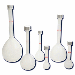 Dynalon Kartell Volumetric Flasks with Screw Closure, PP, 500 mL