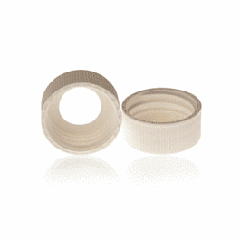 DWK Life Sciences (Kimble) 14 mm Hole, Open-Top Black Polypropylene Screw Thread Caps, 24-400