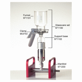 DWK Life Sciences (Kimble) Solid Phase Extraction Glassware and Manifold, Six 47 mm Sets of Glassware and One 6-place Manifold