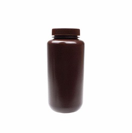 Reagent Bottles, Wide Mouth, HDPE, Amber, 1000 mL