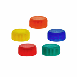 Screw Cap for 2 mL Microtube, Assorted Colors (Red, Blue, Green, Yellow, Orange), Non-Sterile, with Installed O-Rings