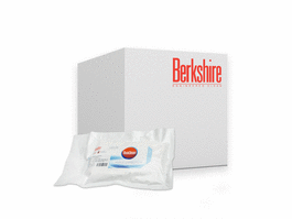 Berkshire DuoClean VP H2O2 Burstable Pouch Wiper, 3 Percent Hydrogen Peroxide, 9 x 9 in. (23 x23 cm) Knitted Sealed Edge Wiper
