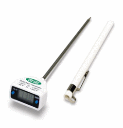 Thermometer, Digital, Dual Scale -10 to 100C and 14 to 212F, 5 in Stem