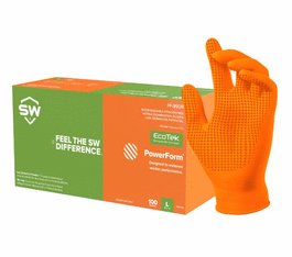 SW(R) PowerForm(R) PF-95OR Orange 5.9mil Nitrile Exam Gloves with TracTek Performance Grip - X-Large