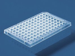 96-well Clear PCR Plates, semi-skirted, elevated rim, 0.2mL, 10 bags of 5