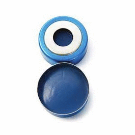20mm Composite Magnetic Crimp Cap, 8mm hole, 20 mm, Aluminum, Blue