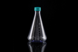 500 mL PC Conical Erlenmeyer Flasks, Flat Bottom, Seal Caps, Sterile,1/pk, 12/cs