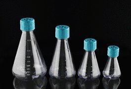 500 mL PC Conical Erlenmeyer Flasks, with Baffles, Seal Caps, Sterile,1/pk, 12/cs