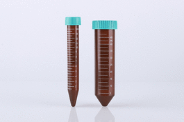 15 mL Amber Color Centrifuge Tube, Rack, Sterile 50/pk, 500/cs