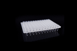 0.2 mL 96 Well PCR Plate, No Skirt, Elevated Wells, Clear, 25/pk, 100/cs