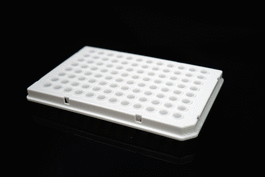 100 uL 96 Well PCR Plates, Semi Skirt, Roche, H12 Notch, White, 10/pk, 50/cs